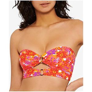 Hula Honey Swimwear Top Junior Bandeau Cutout Floral XL NWOT